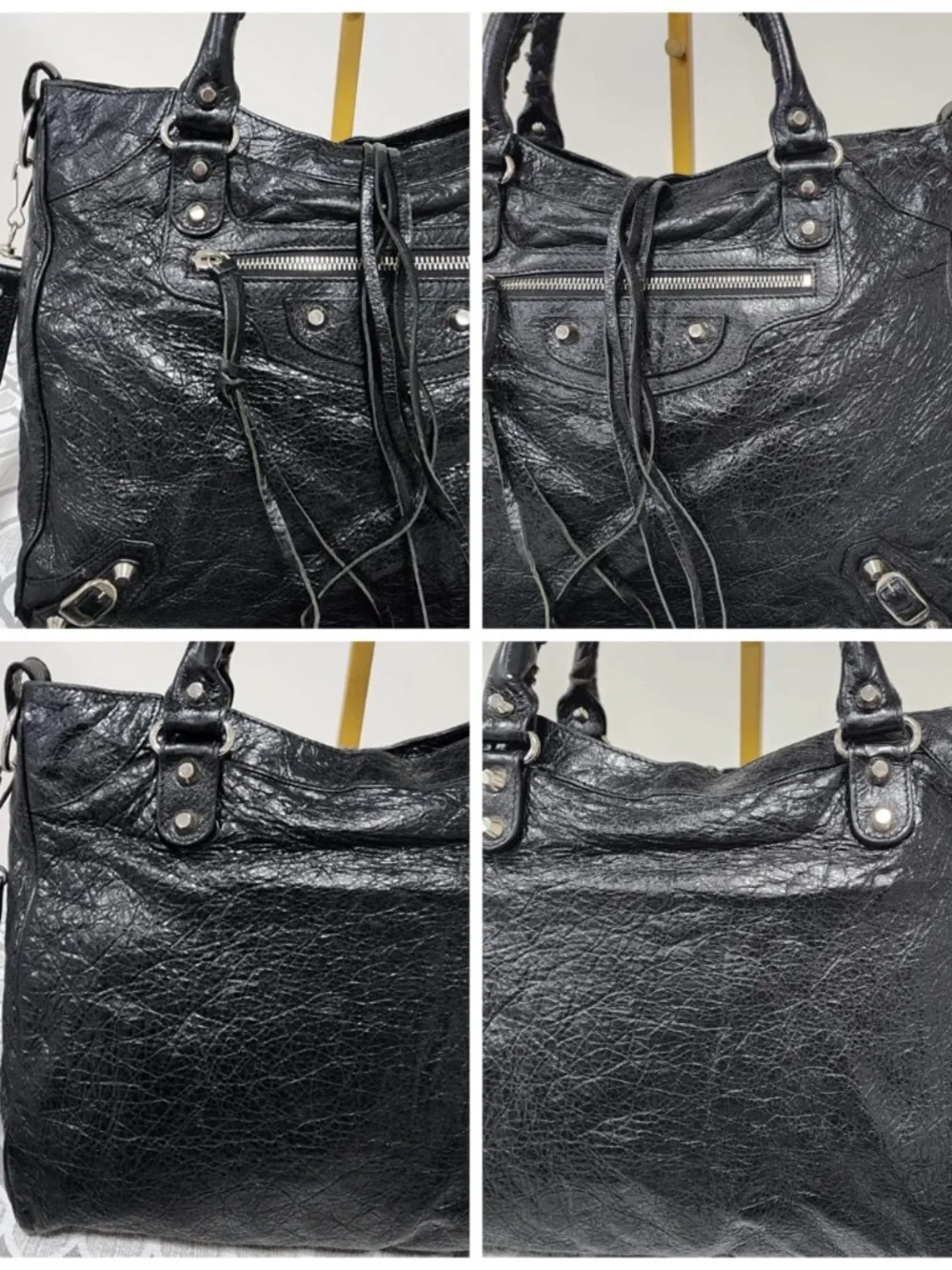 Authentic Balenciaga Motocross Classic Velo Satchel Bag Black